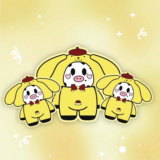 Pompompurin Moo Vinyl Sticker