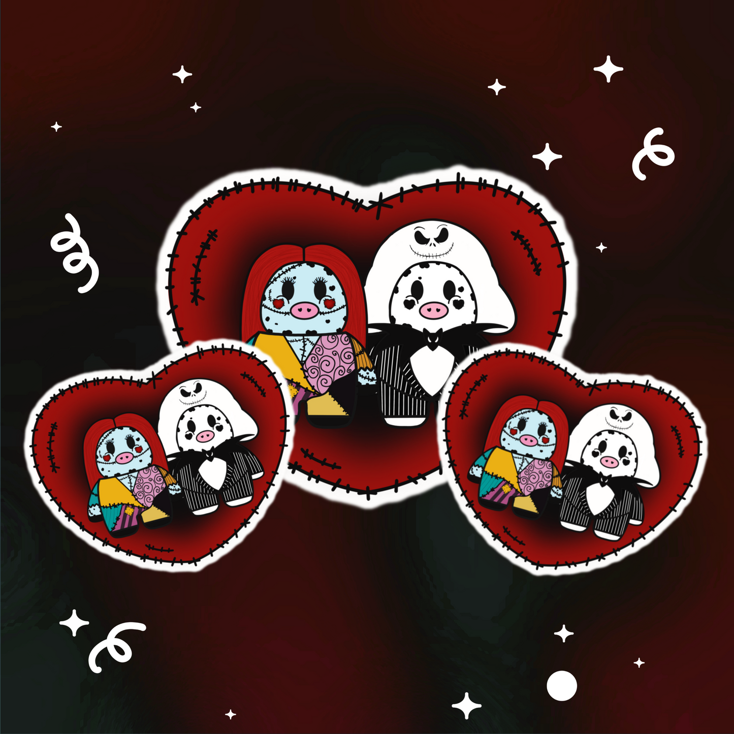 Sally and Jacks Nightmare Before Christmas Vinyl Sticker