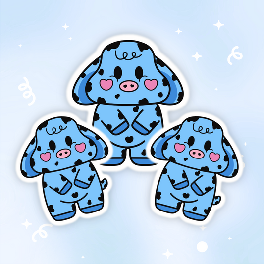 Azulie Moo Vinyl Sticker