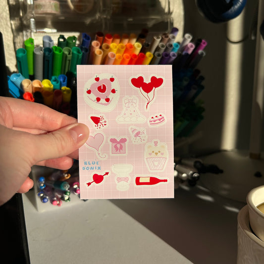V-Day Party Mini Sticker Sheet