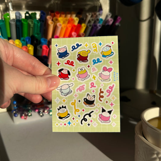 Sanrio Tea Set Sticker Sheet