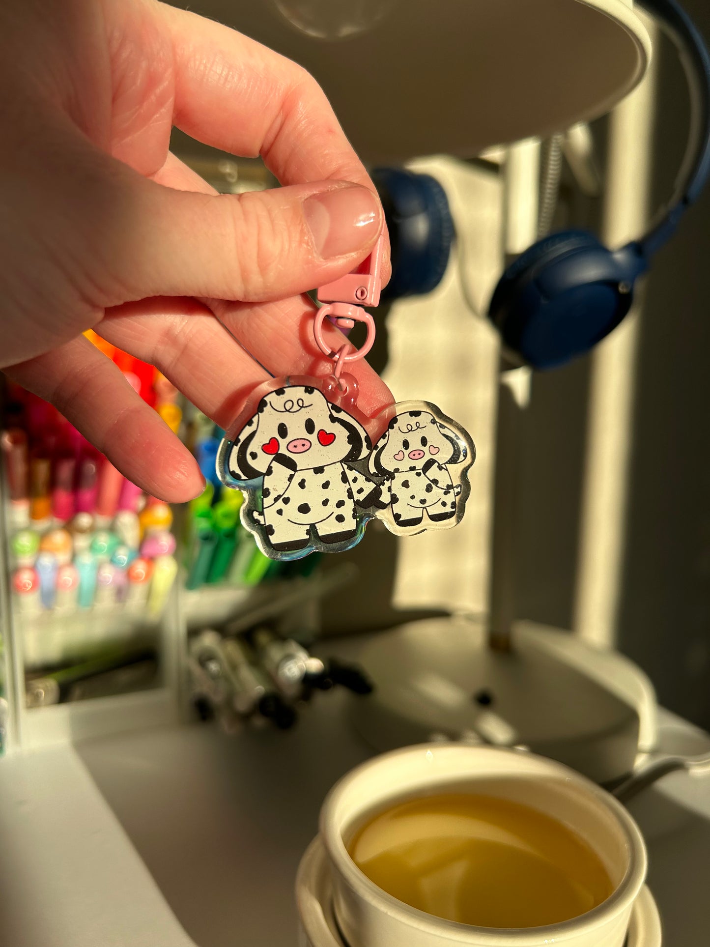 Amor y Moo Keychain