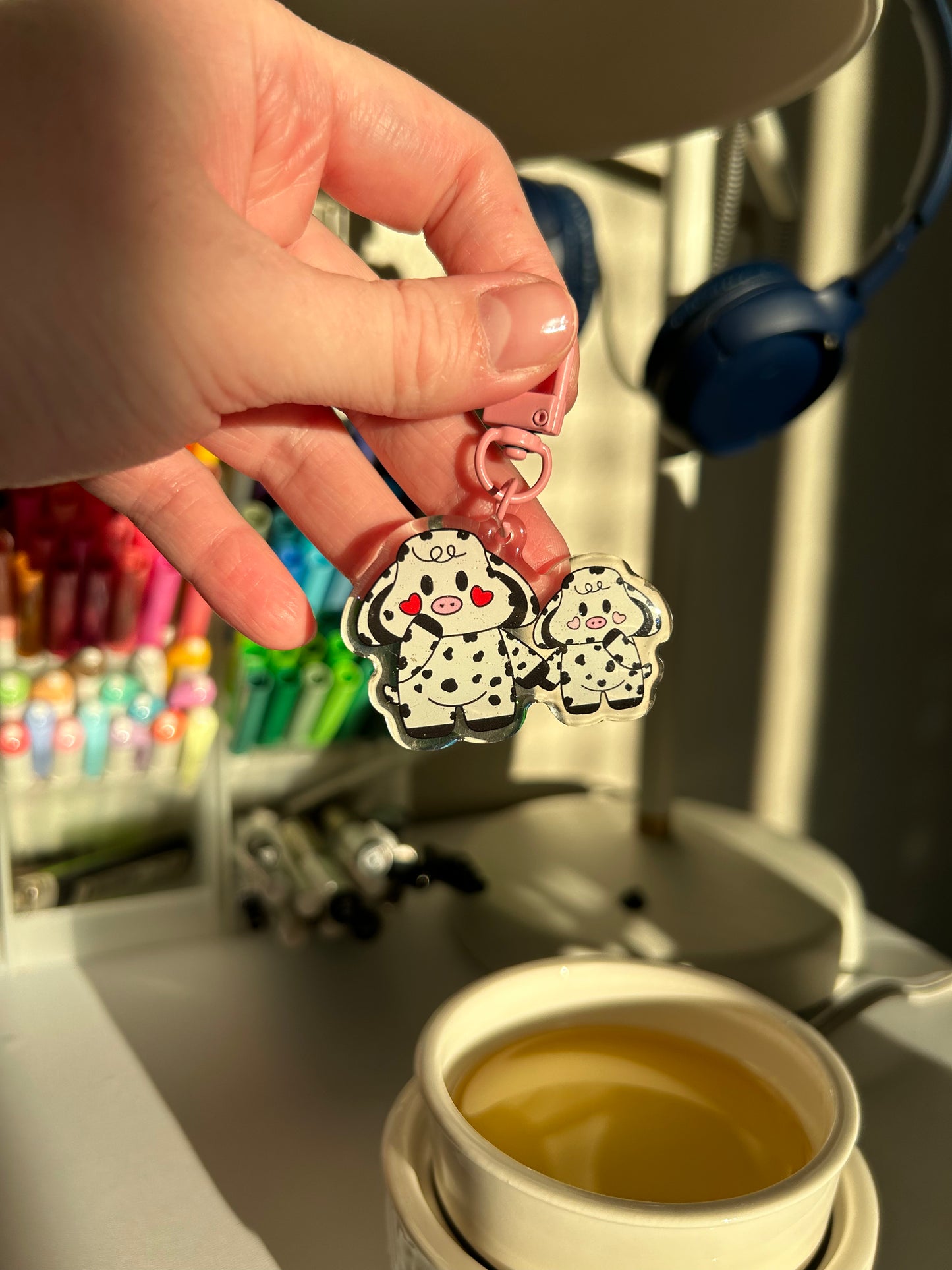 Amor y Moo Keychain