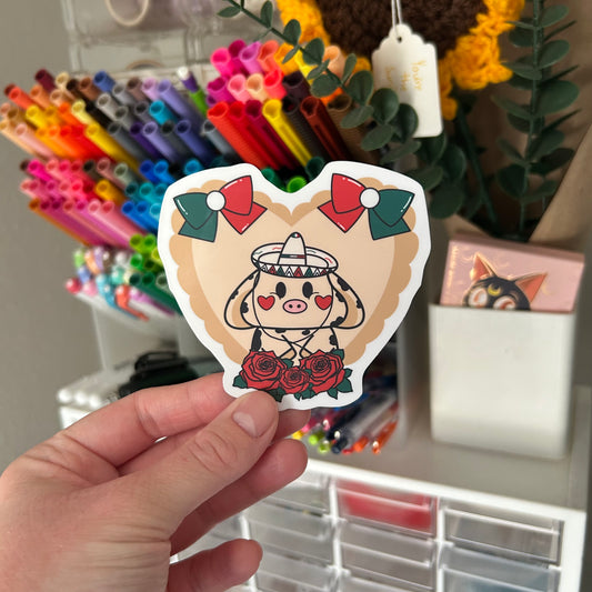 Carino'S Mexican Pride Moo Vinyl Sticker