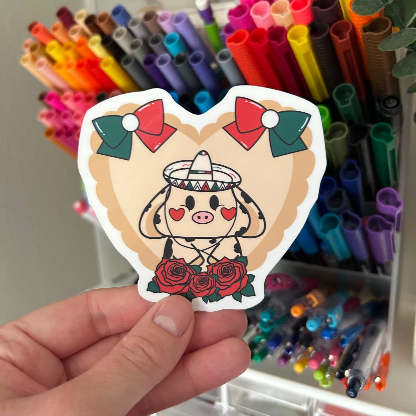 Carino'S Mexican Pride Moo Vinyl Sticker