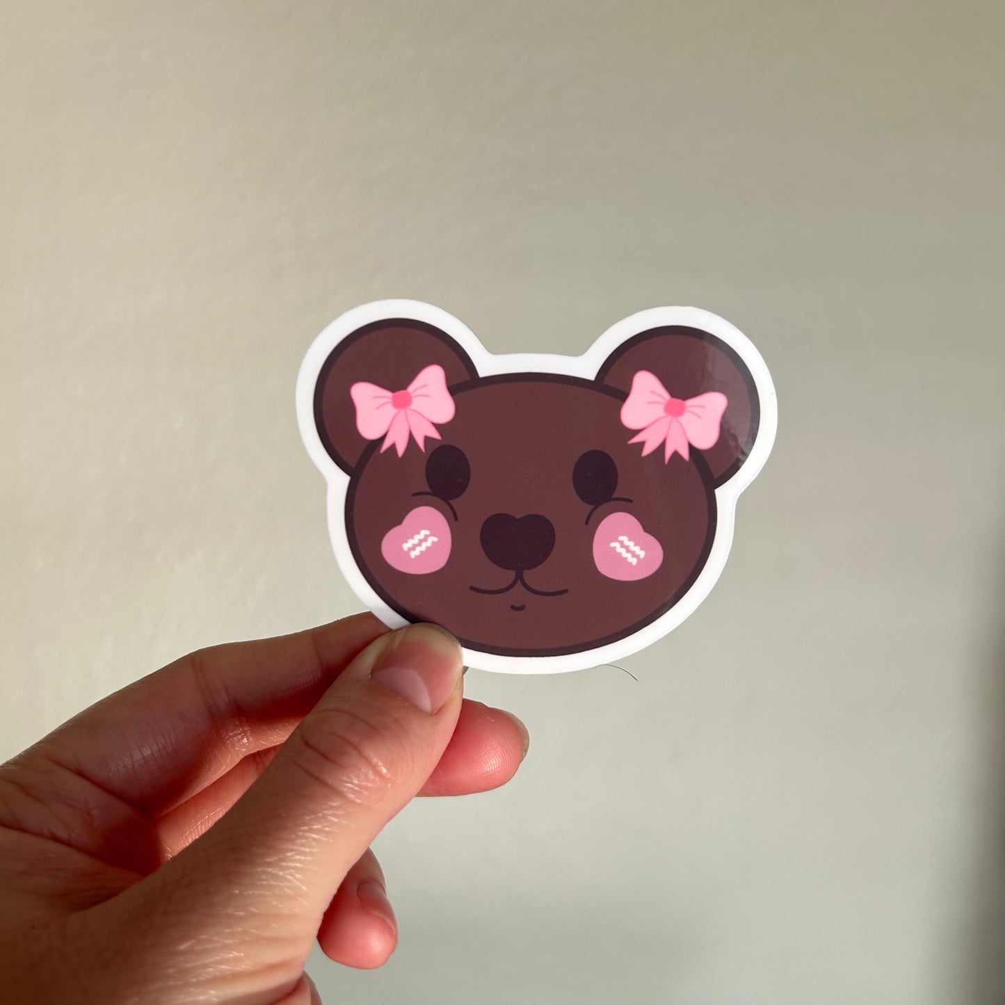 Hearts Cute Head Vinyl Sticker