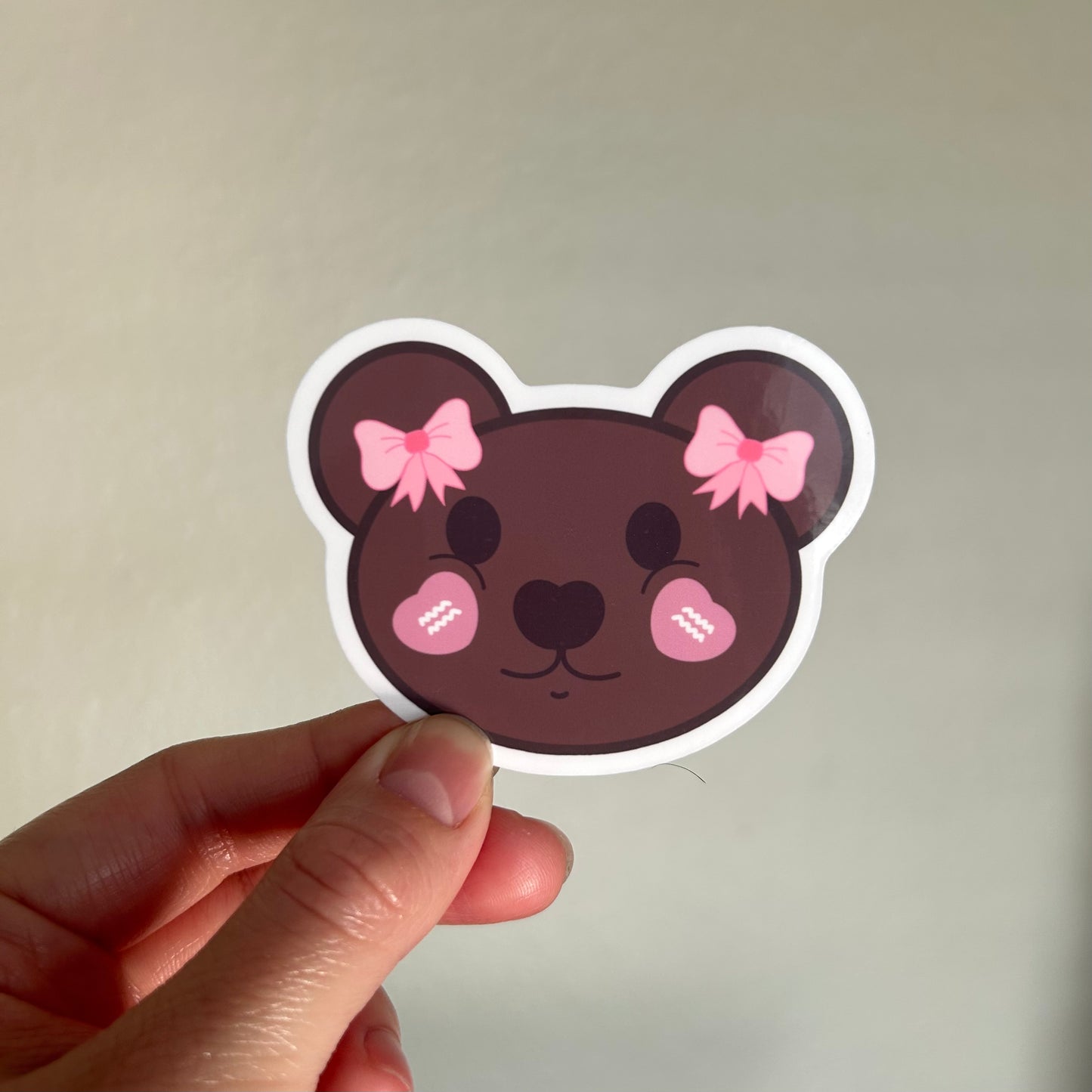 Hearts Cute Head Vinyl Sticker