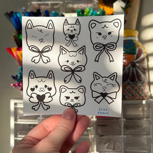 Gatitos in their Bows Sticker Sheet
