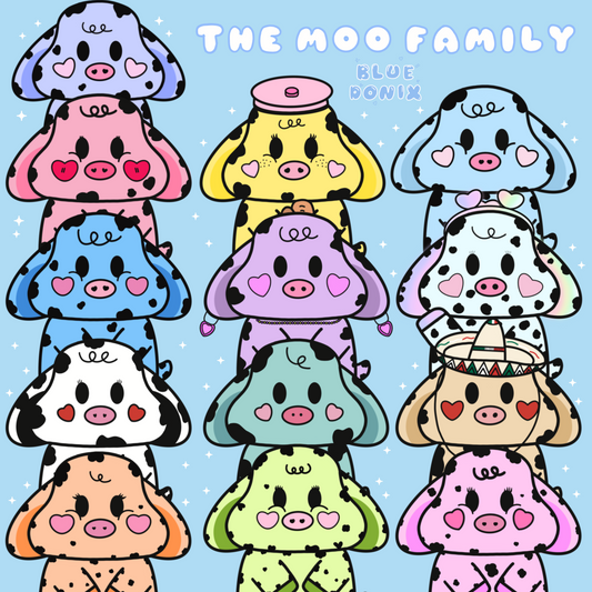 Moo Family Vinyl Sticker Pack