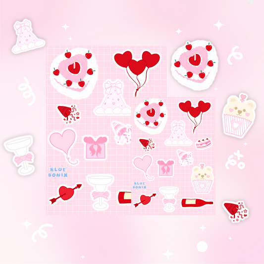 V-Day Party Mini Sticker Sheet