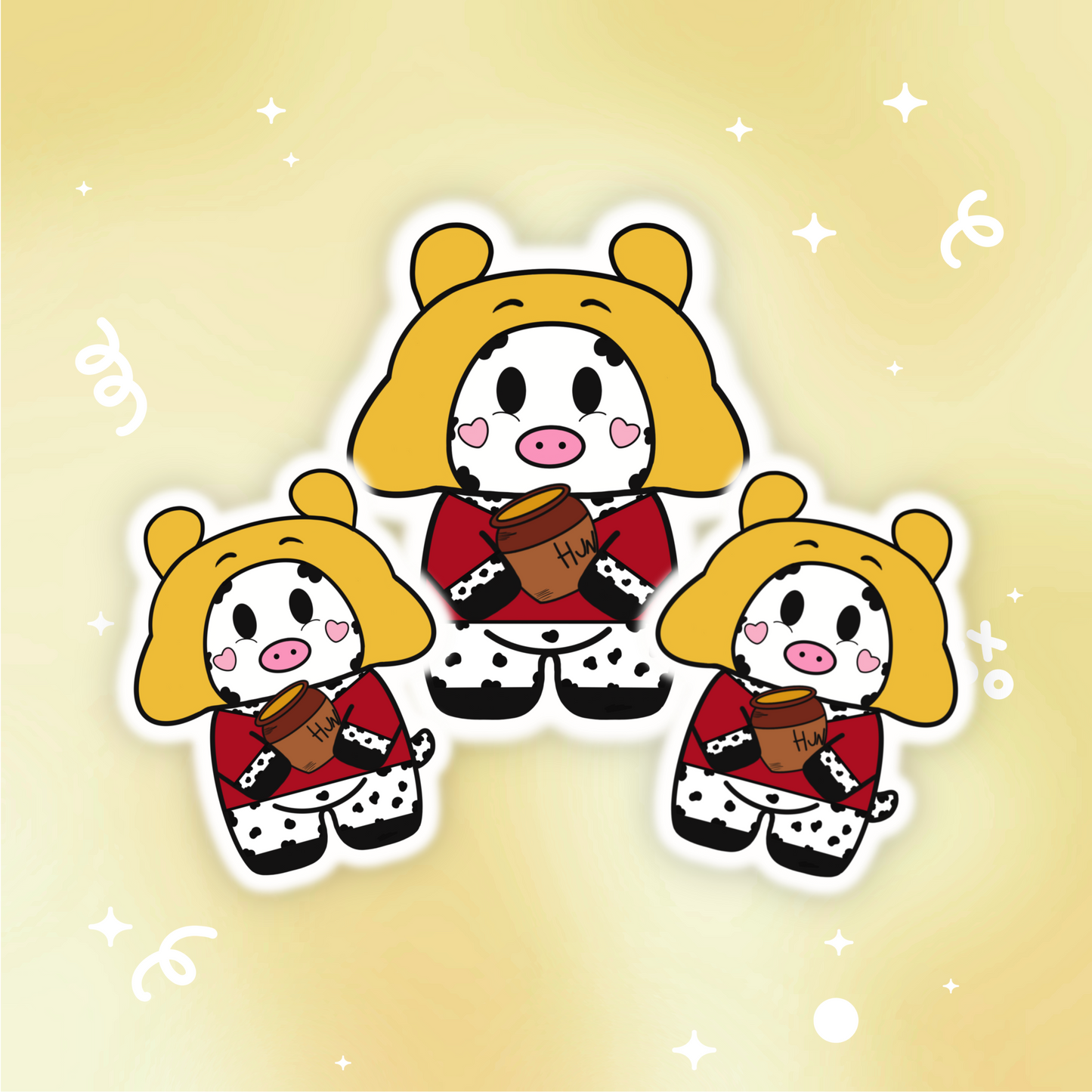 Winnie The Moo Vinyl Sticker