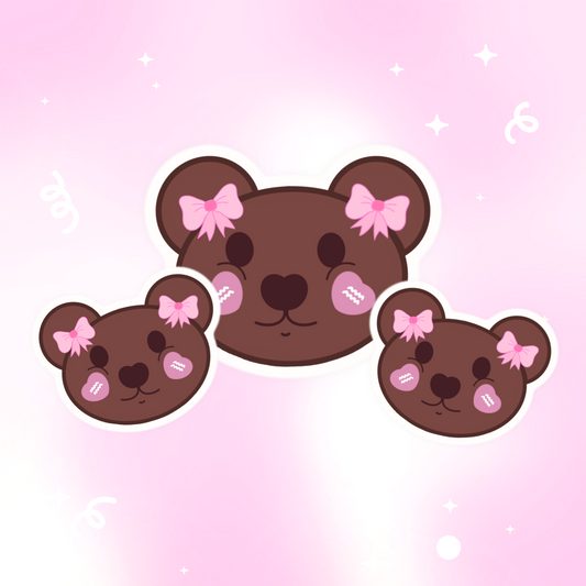 Hearts Cute Head Vinyl Sticker
