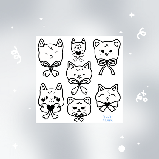 Gatitos in their Bows Sticker Sheet