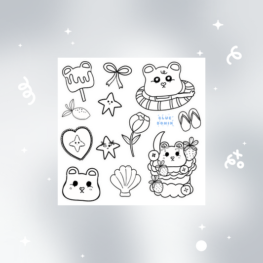 Honey Bears Beach Summer Sticker Sheet