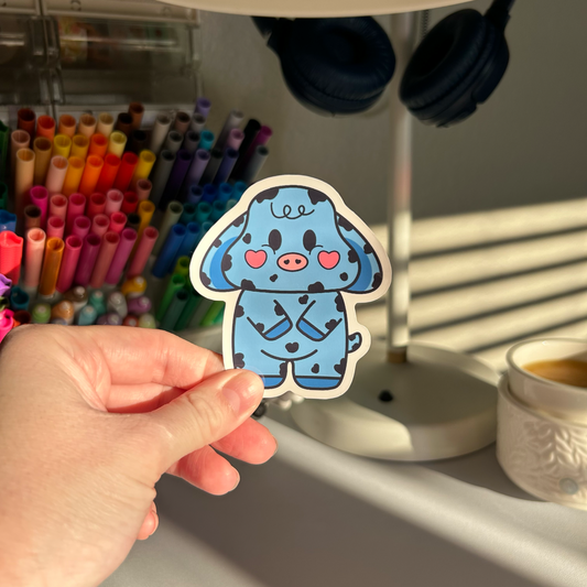 Azulie Moo Vinyl Sticker