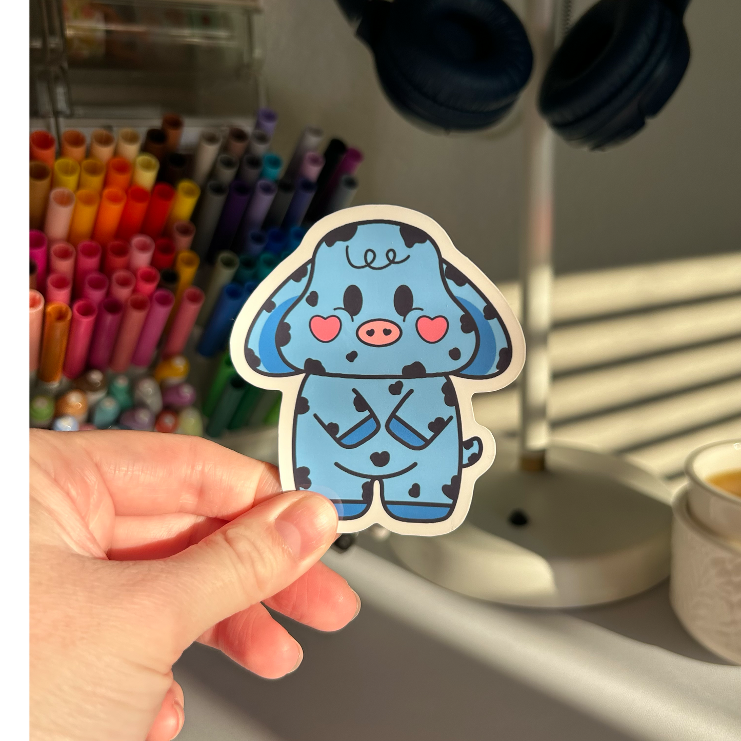 Azulie Moo Vinyl Sticker