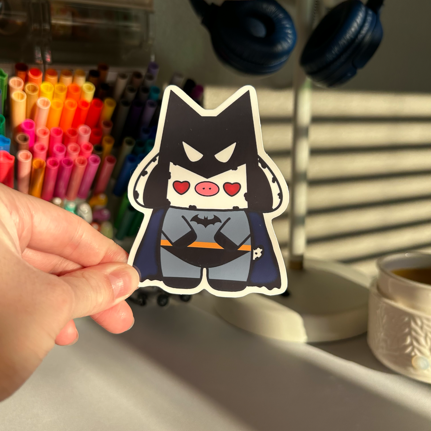 Bat Man Moo Vinyl Sticker