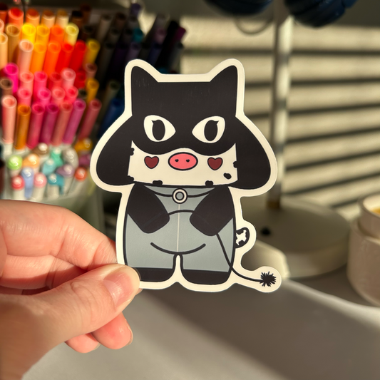 Cat Woman Moo Vinyl Sticker