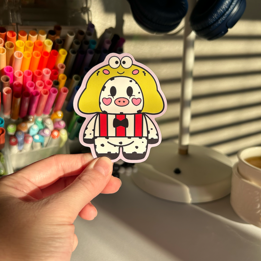 Keroppi Moo Vinyl Sticker