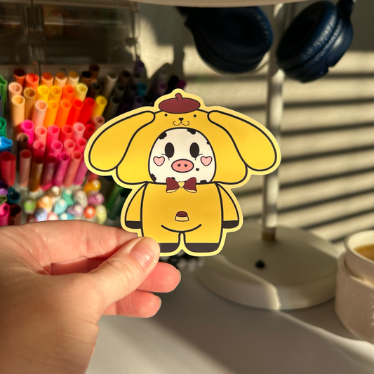 Pompompurin Moo Vinyl Sticker