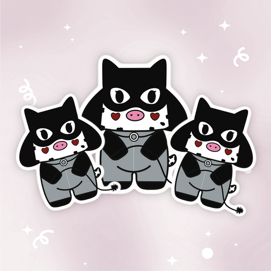 Cat Woman Moo Vinyl Sticker