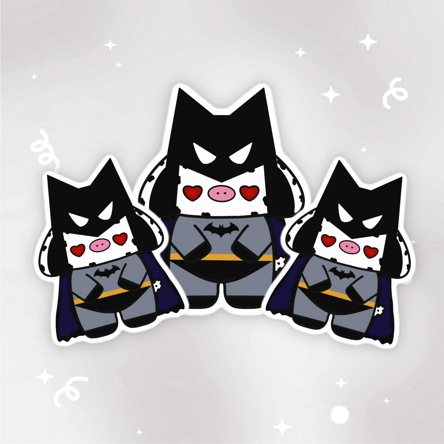 Bat Man Moo Vinyl Sticker