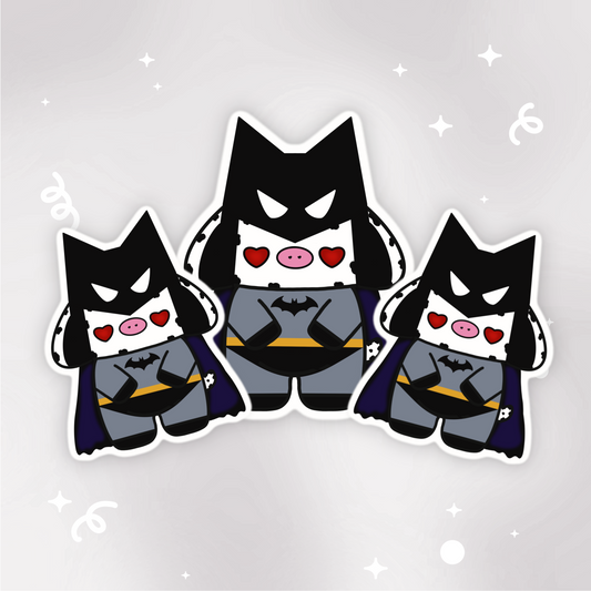 Bat Man Moo Vinyl Sticker