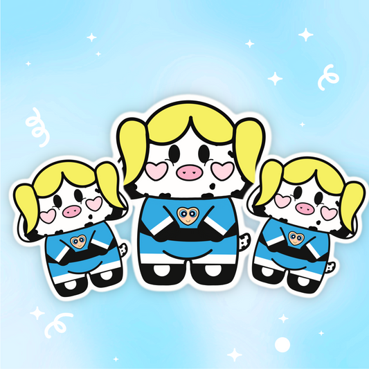 Bubbles Moo Vinyl Sticker