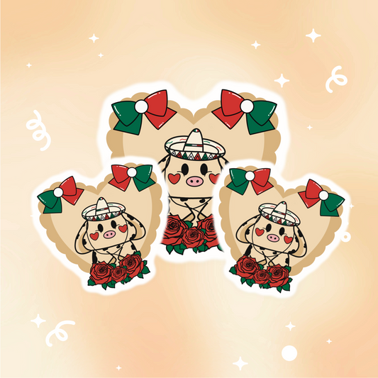 Carino'S Mexican Pride Moo Vinyl Sticker