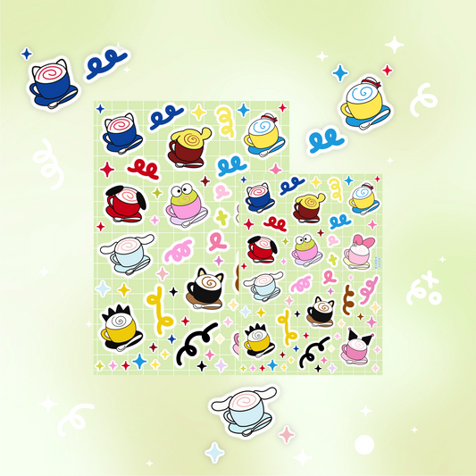 Sanrio Tea Set Sticker Sheet
