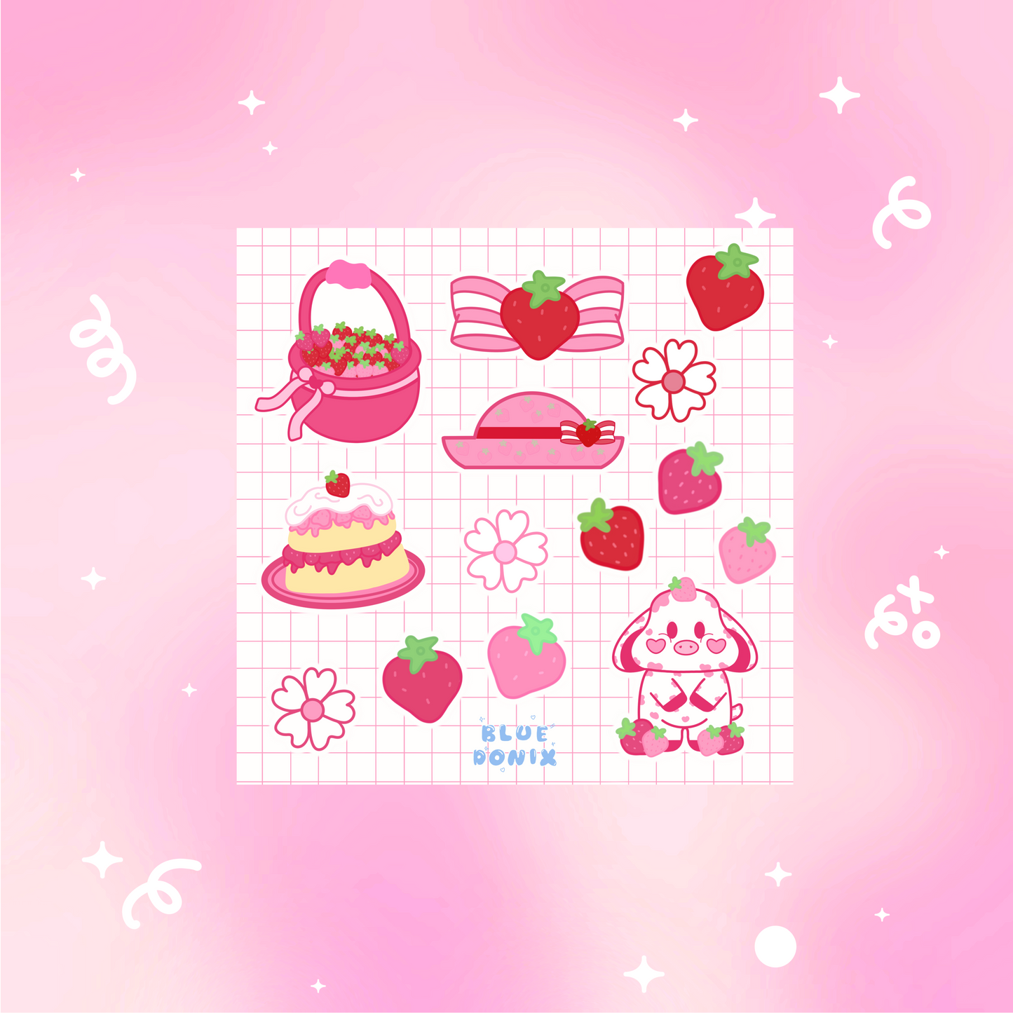 Estrawberry MOO Sticker Sheet