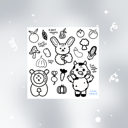 Eat your Daily Veg HOE Sticker Sheet
